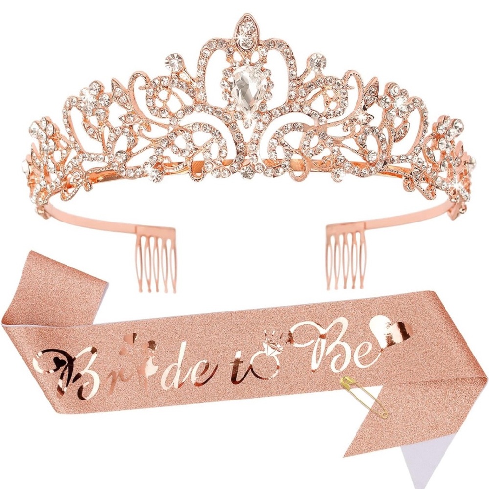 Tiara for Engagement Party Bride to Be Sash and Crown Set for Women New